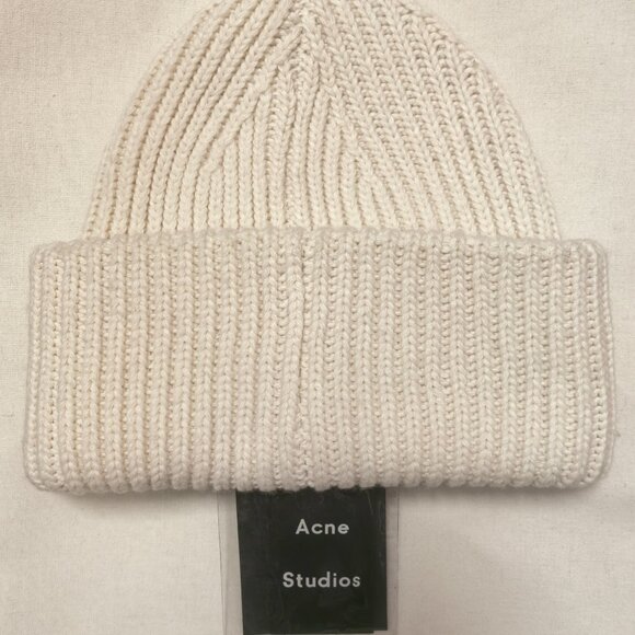 Acne Studios Pansy-N-Face Wool Ribbed Knit Beanie